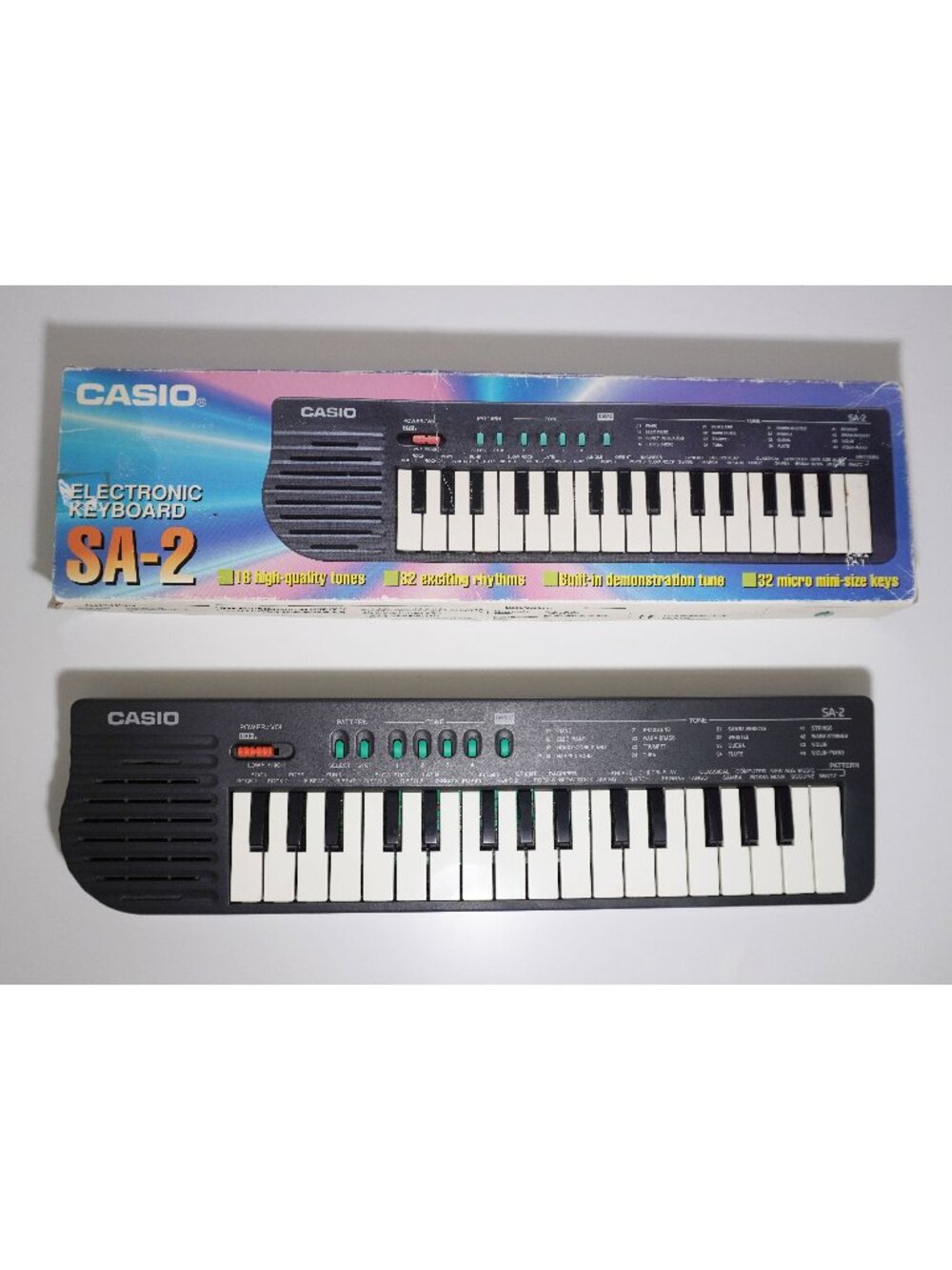 Vintage Casio SA-2 Keyboard w/ Box 80s Synth 32 Mini Keys Tested Working